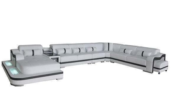 Leder Couch Polster Sitz Wohnlandschaft Design Modern Eck Garnitur Sofa