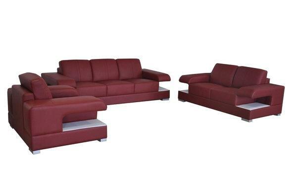 Ledersofa Couch Wohnlandschaft Garnitur Design Modern Sofagarnitur 3+2+1 G8028D