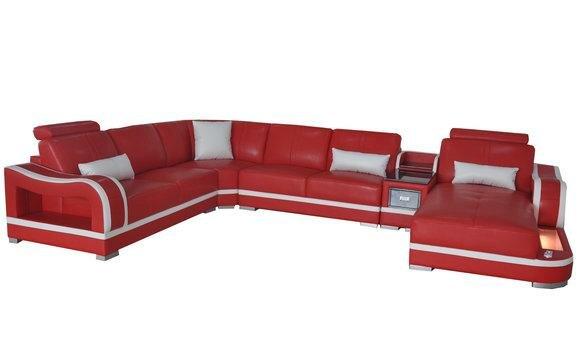 Ledersofa Couch Wohnlandschaft Garnitur Design Modern Ecke Dekorative Sofa