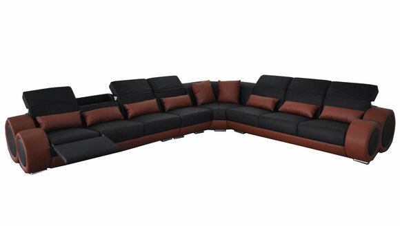 Design Eck Couch Polster Sofa Leder Sitz Garnitur G8035D Moderne Sofas Sitz Neu