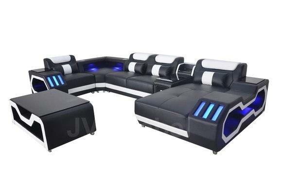 Leder Sofa Eck Garnitur Design Modern Wohnlandschaft Couchtisch