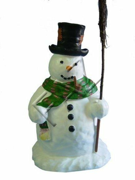 Weihnachten Schneemann Deko Figur Skulptur Figuren Steinfigur Beton