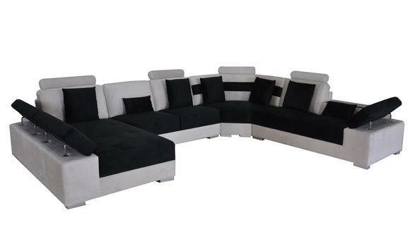 Ledersofa Couch Dekorative Wohnlandschaft Eck Garnitur Design Modern Sofa