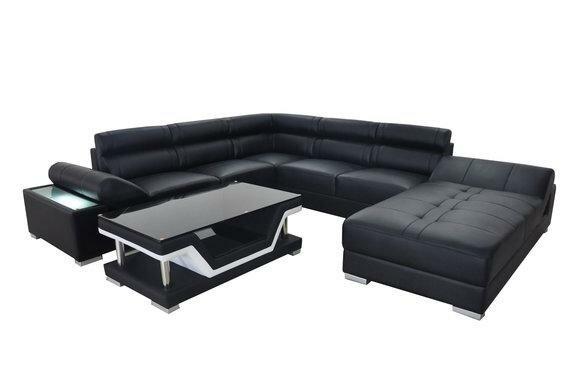 Ledersofa Couch Wohnlandschaft Dekorative Eck Garnitur Design Modern Sofa