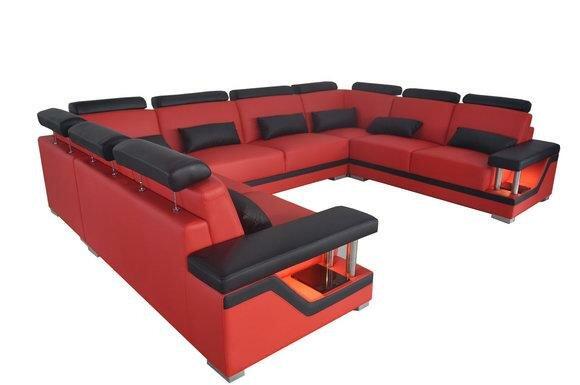 Ledersofa Couch Wohnlandschaft Eck Dekorative Garnitur Design Modern Sofa
