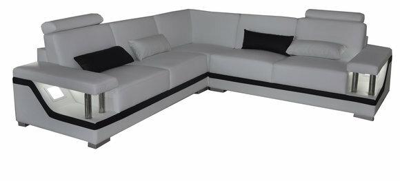 Ledersofa Couch Wohnlandschaft Eck Garnitur Design Modern Sofa L-Form L6002