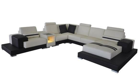 Ledersofa Couch Wohnlandschaft Eck Garnitur Design Dekorative Modern Sofa