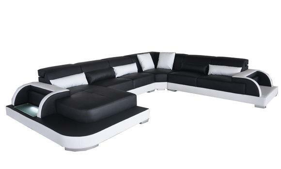 Leder Sofa Couch Wohnlandschaft Eck Garnitur Design Modern Dekor Sofas