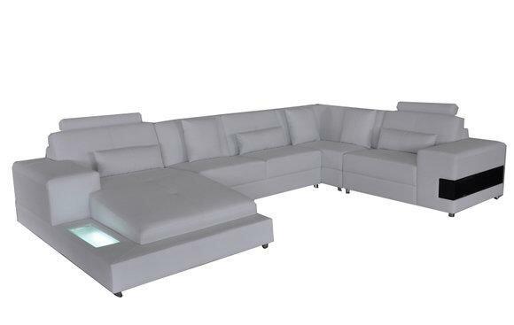 Ledersofa Couch Wohnlandschaft Eck Garnitur Design Modern Sofa