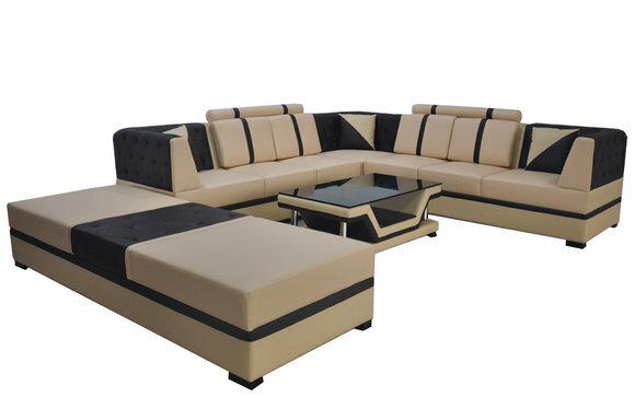 Leder Eck Sofa Couch Polster Sitz Wohn Landschaft Modern Design Möbel