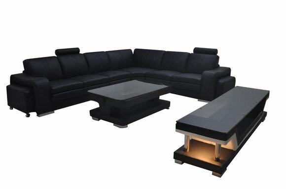Leder Couch Wohnlandschaft Eck Garnitur Design Sofa L-Form A1109B