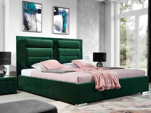 Designer Bett Schlafzimmer Betten Textil Leder Hotel Luxus Polster Samt