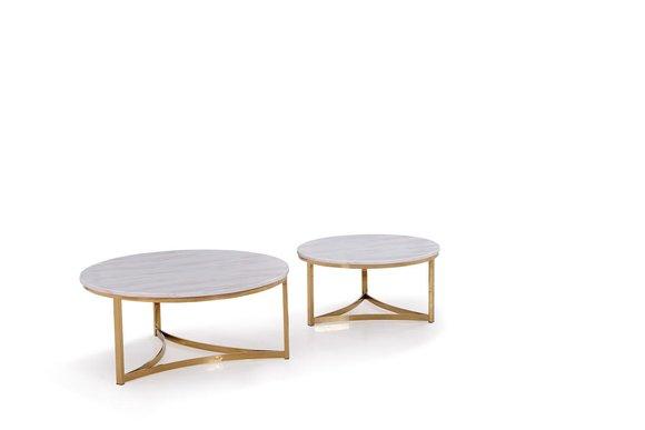 Marmor 2x Design Beistell Tische Couch Tisch Sofa Wohn Zimmer Klassiker