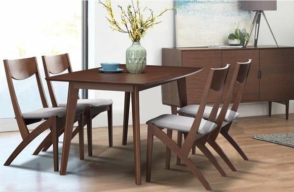 Ess Tisch + 4 Stühle Konferenz Tische Büro Holz Zimmer Design Stuhl