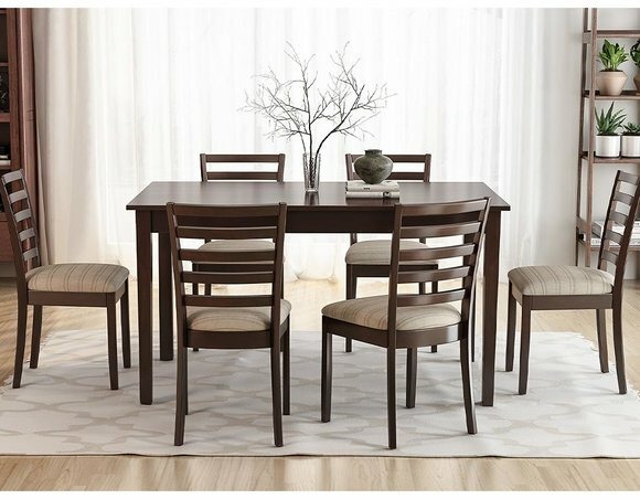 Italienische Möbel Designer Holz Tisch Sitz Polster Ess Zimmer 6x Stuhl