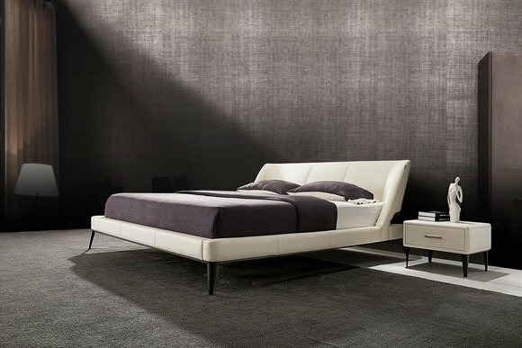 Doppel Bett Polster Design Luxus Hotel Ehe Schlaf Zimmer Leder 180x200cm
