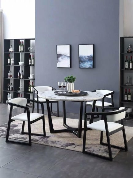 Rund Tisch Ess Zimmer Holz Runde Tische Designer Original Marmor