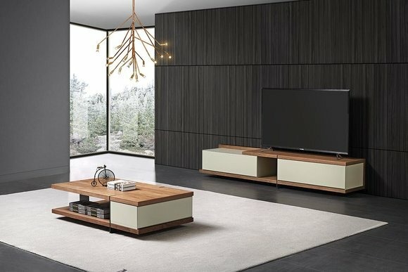 Wohnzimmer Komplett Set Kommode Sideboard Schrank Wand Dekor Couchtisch