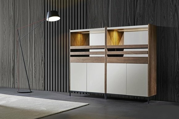 Vitrine Moderner Schrank Buffet Bar Anrichte Design Kommode Holz