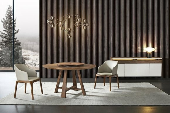 Design Holz Ess Lehn Stuhl Wohn Zimmer Garnitur Polster Neu Tisch