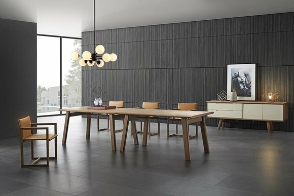 Ess Tisch Doppel Garnitur 4x Stühle Stuhl Set Zimmer 6tlg. Set Italien