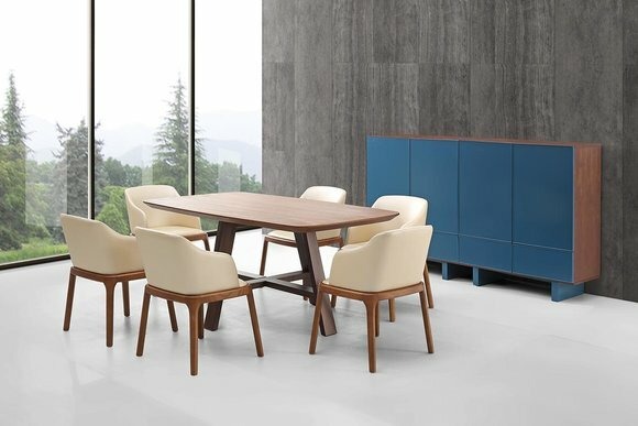 Italiensches Ess Zimmer Möbel 6x Lehn Stühle Tisch XXL Kommode Holz