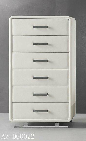 XXL Leder Hochschrank Sideboard Kommode 6 Schubladen Schränke