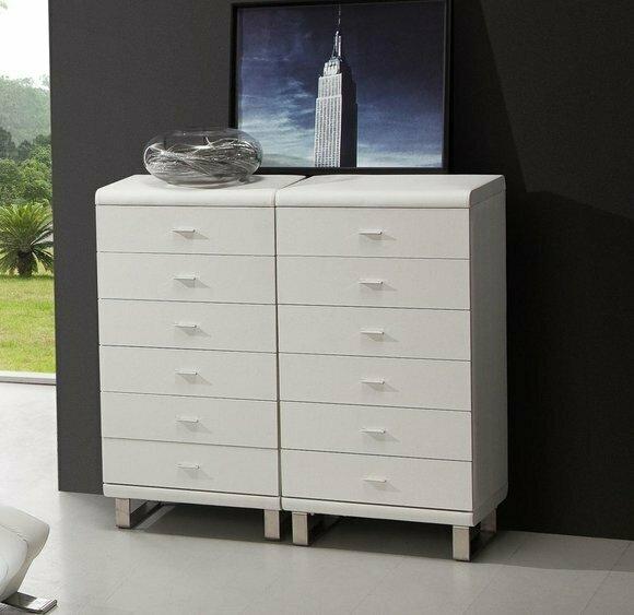 Regal Kommode Schubladen Hoch Schrank Kommoden Luxus Leder Side