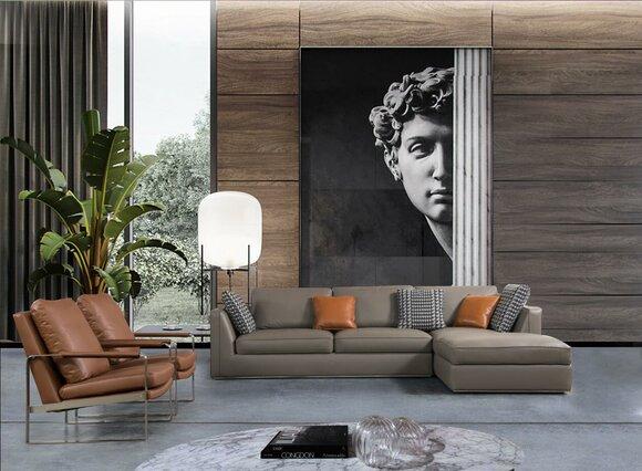 Eck Leder Design Sofa Italienische Möbel Sitz Polster Couch Landschaft