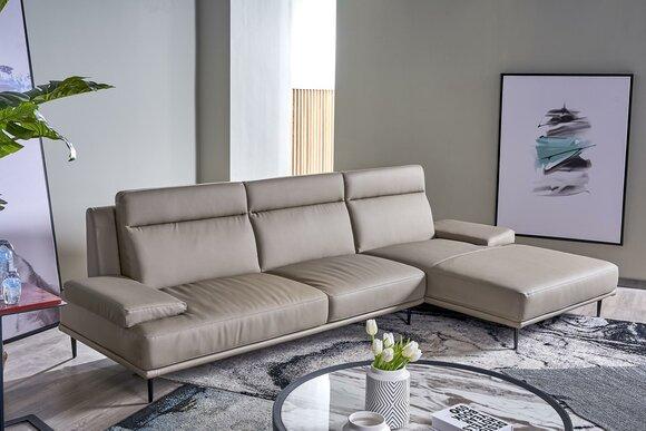 Italien Garnitur Sofa Leder Eck Couch Sitz Landschaft L Form Luxus Wohn