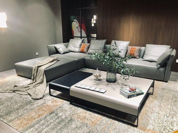 Sofa Leder Eck Garnitur Couch Zimmer Sitz Landschaft L Form Luxus Wohn