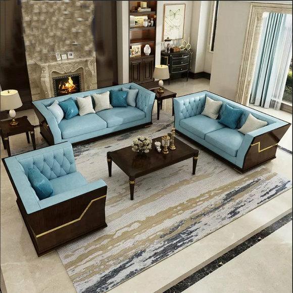Klassische Designer Garnitur Sofa Couch Set Polster Sitz Set 3+1 Sofas