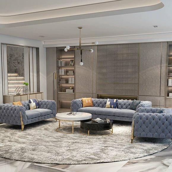 Sofa Moderne Dreisitzer Polster Couch Design 3er Sitz Sofas Zimmer Möbel