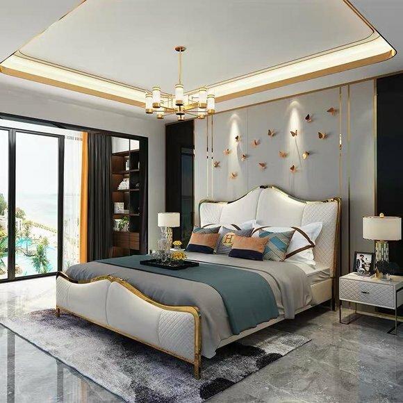 Bett Polster Design Luxus Doppel Hotel Betten Deko Ehe 180x200cm Schlaf