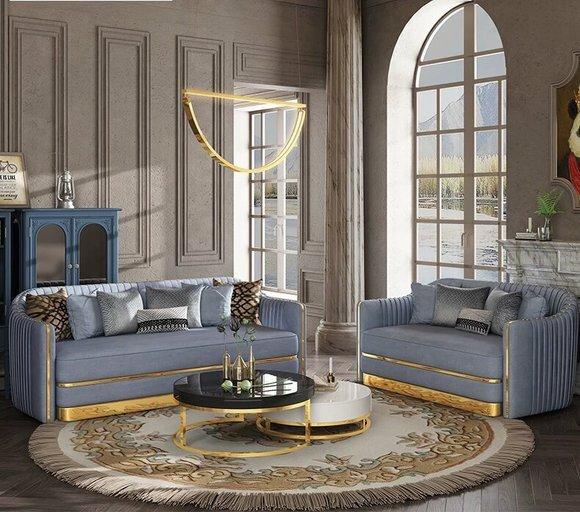 Sofa Dreisitzer Couch Polster Design Sitz Sofas Zimmer Möbel Deko Moderne