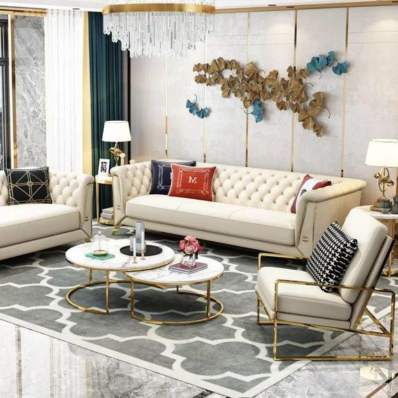 Sofa Chesterfield Couch Polster Sitz 3+2 Sitzer Garnitur Design Couchen