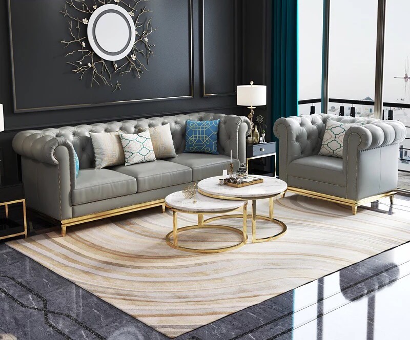 Edel Stahl Couch Polster Leder Sofa 311 Sitzer Deko Couchen Garnitur Set