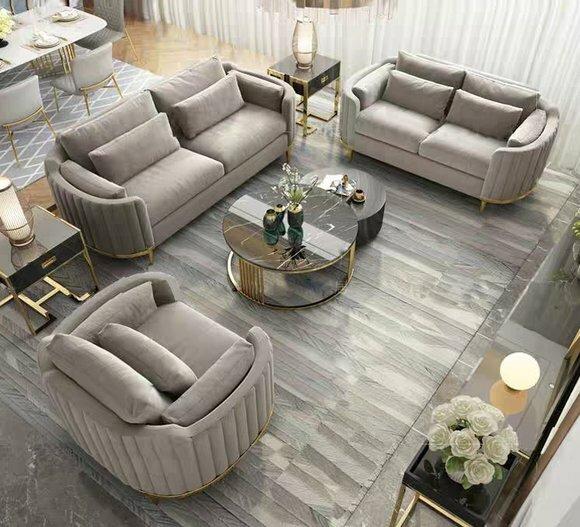 Designer Couch Polster Sitz Garnitur Sofa 3+1 Leder Wohnzimmer Leder