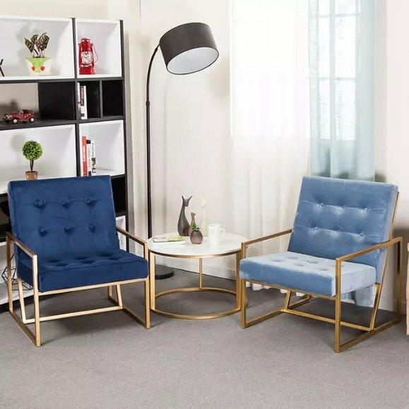 Sessel Metall Design Polster Lounge Club Luxus Stuhl Sitz Relax Zimmer