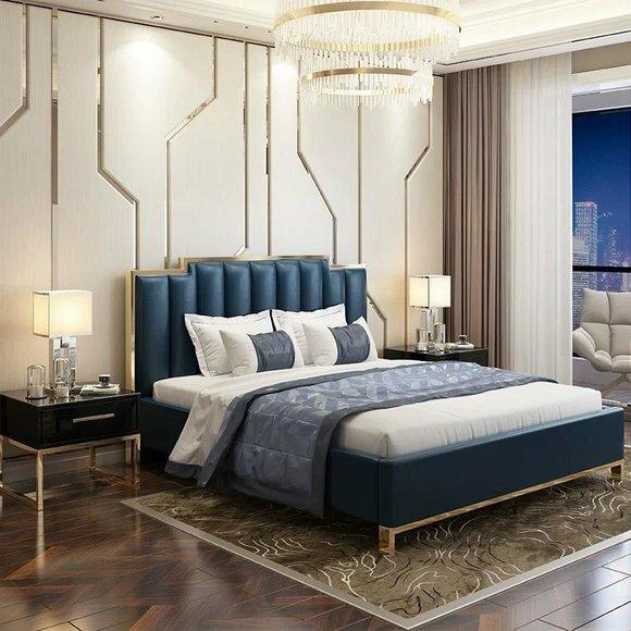 Modernes Design Bett 180x200 Leder Hotel Metall Betten Doppel Ehe