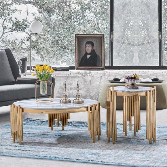 Korbtisch Beistelltisch Metallkorb Runde Wohnzimmertisch Couchtisch