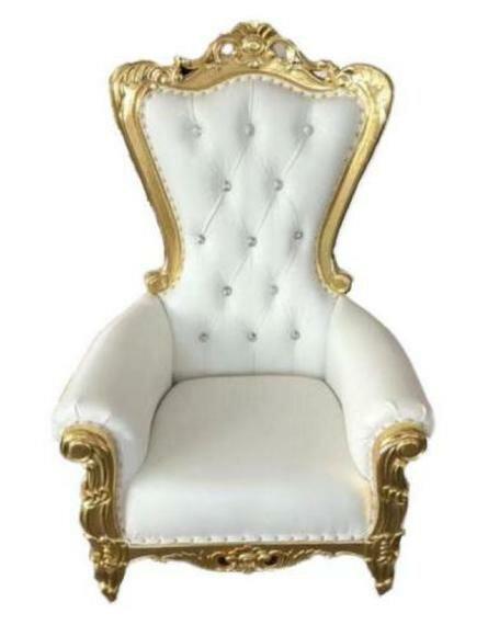 Barock Thron Sessel Königlicher Polster Chesterfield Samt Sitz Antik Stil