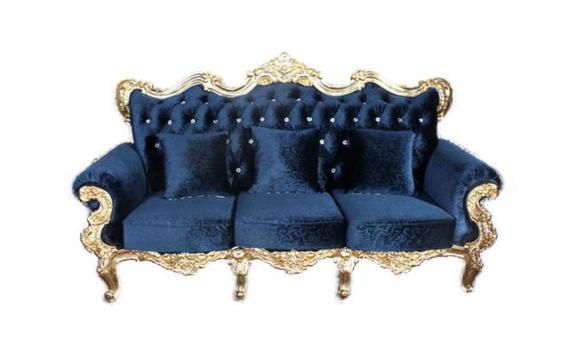 Thron Sofa Königlicher Polster Chesterfield Samt 3 Sitzer Antik Stil Sofas
