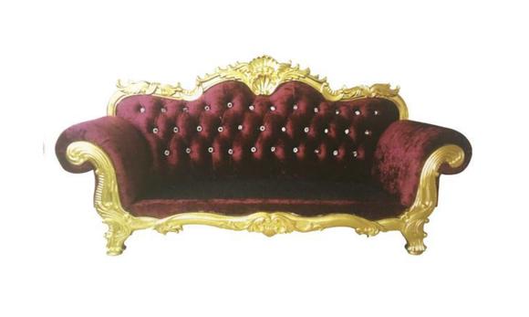 Thron Sofa Königlicher Chesterfield Polster Samt 3 Sitzer Antik Stil Sofas