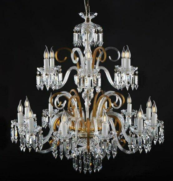 Kristall Glas Kronleuchter Hänge Lampe Lüster klassisch Elite Bohemia
