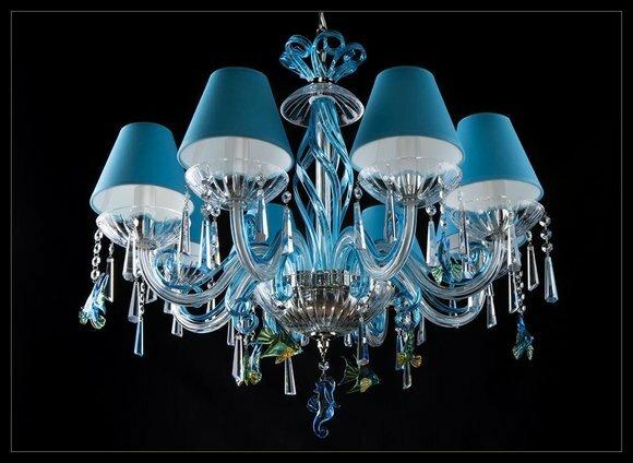 Blaue Deckenleuchte Lampe Leuchten Design Kronleuchter Lampen