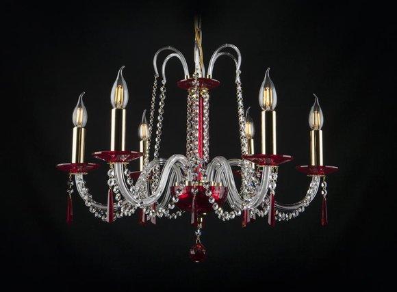 Kronleuchter Antik Stil Leuchte rote Leuchte Decken Lampen Luster