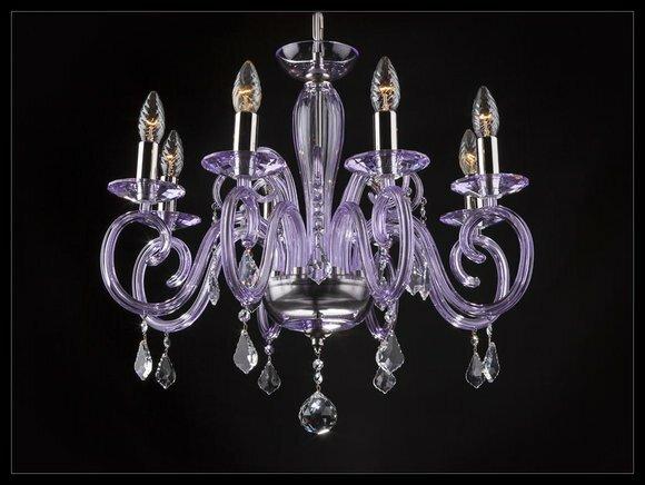 Bohemia Modern Leuchte Decken Leuchte Leuchter Kristall Lila Lampe