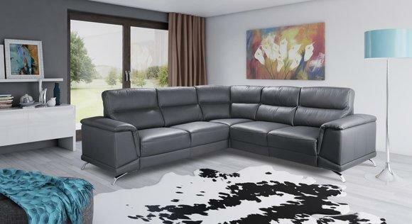 Eck Garnitur Heim Kino Sofa Couch Polster Couchen Sofas Relax Fußstützen