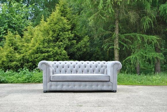 Chesterfield 3 Sitzer Couch Polster Couchen Sitz Wohnzimmer Sofa grau